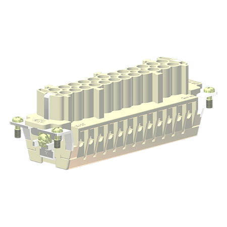 Contato Fêmea 24 Polos 16A + Contato Terra Terminal Parafuso, Numeração 01 A 24 PBH24F Kap