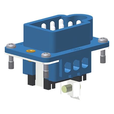 Contato Macho 06 Polos 16A + Pino Terra Terminal Parafuso PB06M Kap