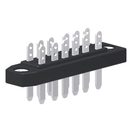 Contato Macho Din 41622 12 Polos Terminal Solda Pratedo Furos De Fixação Ø3,5 PC12M Kap