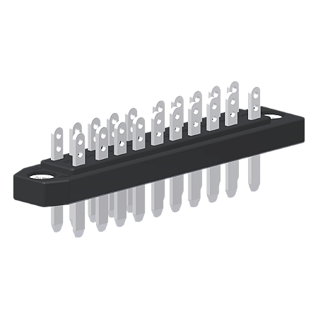 Contato Macho Din 41622 20 Polos Terminal Solda Pratedo Furos De Fixação Ø3,5 PC20M Kap