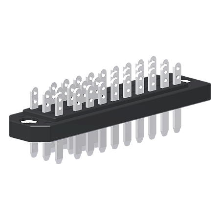 Contato Macho Din 41622 30 Polos Terminal Solda Pratedo Furos De Fixação Ø3,5 PC30M Kap