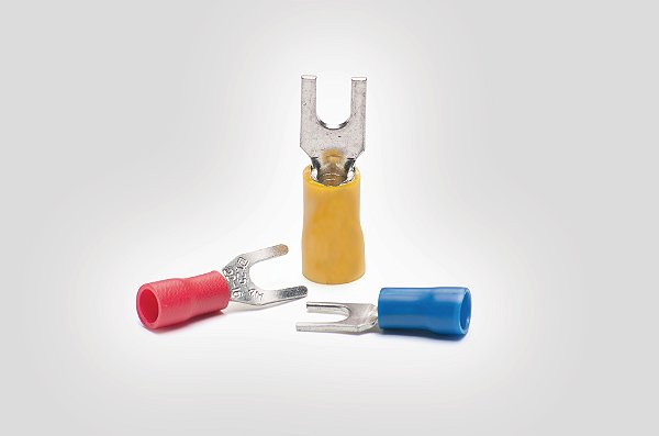 Terminal Forquilha Isolado 2,5Mm Largura 6,4Mm Cobre Estanhado Azul Hft02504-Sncu/Pvc-Bu Hellermann