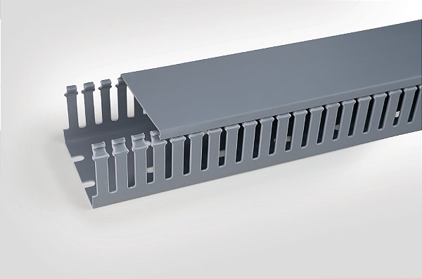 Canaleta Recorte Aberto Altura 48,4Mm Largura 110,0Mm Policloreto De Vinila Cinza Hd6P-110X50-Pvc-Gy Hellermann