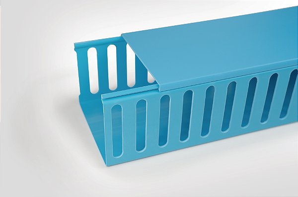 Canaleta Recorte Semiaberto Altura 78,7Mm Largura 80,0Mm Policloreto De Vinila Azul Hd10Pf-80X80-Pvc-Bu Hellermann