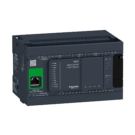Controlador Lógico Programável - 14 Entradas / 10 Saídas Source (Pnp) - Modbus Tcp/Ethernet Ip/Canopen/Opc Ua - 24 Vdc TM241CEC24T SCHNEIDER