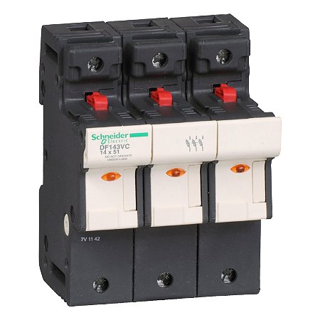 Porta Fusivel Com Indicador Tripolar 50A 14X51 DF143VC SCHNEIDER
