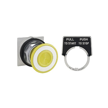 Botao 30Mm Metalico Empurrar Puxar Soco D41 1Na 1Nf Amarelo 9001KR9YH13 SCHNEIDER