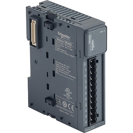 Módulo De Saídas Analógicas - 2 Saídas - 12Bits - 24 Vdc - Tensão E Corrente - Terminal Parafuso TM3AQ2 SCHNEIDER