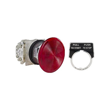 Botao 30Mm Metalico Empurrar Puxar Soco D57 1Na 1Nf Vermelho 9001KR9R21H13 SCHNEIDER