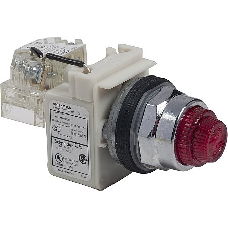 Botao 30Mm Metalico A Impulsao Soco D35 1Nf Vermelho 9001KR24RH6 SCHNEIDER