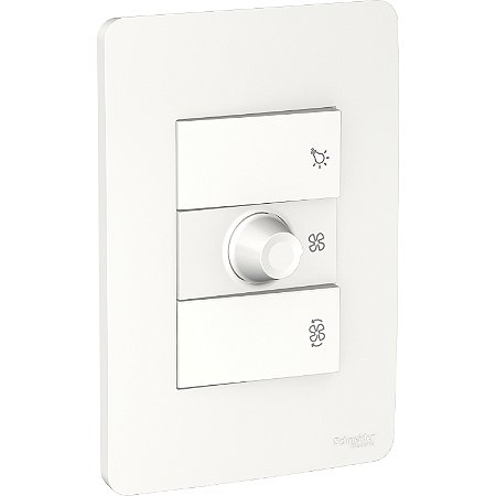 Conjunto Variador Eletronico Para Ventilador 220V + 2 Int Paralelos 10Ax Pl/Br S71322129 SCHNEIDER