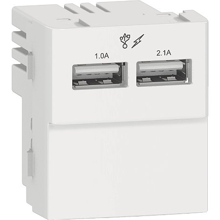 Prime Decor - 2 Usb Charger 2.0 - 2.1A 127/220V - 2 Modules - White PRM047821 SCHNEIDER