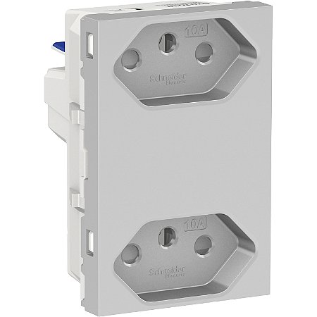Modulo Tomada Duplex Br 2P+T 10A 250V Borne Automatico 3M Al S70325174 SCHNEIDER