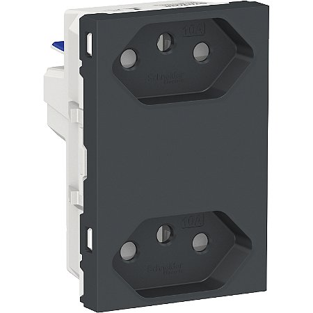 Modulo Tomada Duplex Br 2P+T 10A 250V Borne Automatico 3M Gr S70325194 SCHNEIDER