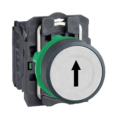 Botão Ø22Mm Plástico, Retorno Por Mola, Branco, "↑", Na XB5AA3341 SCHNEIDER