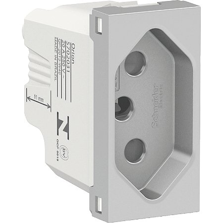 Modulo Tomada Br 2P+T 20A 250V 1M Al S70203174 SCHNEIDER