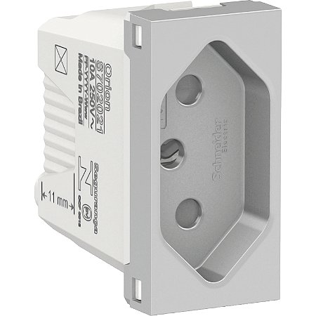 Modulo Tomada Br 2P+T 10A 250V 1M Al S70202174 SCHNEIDER
