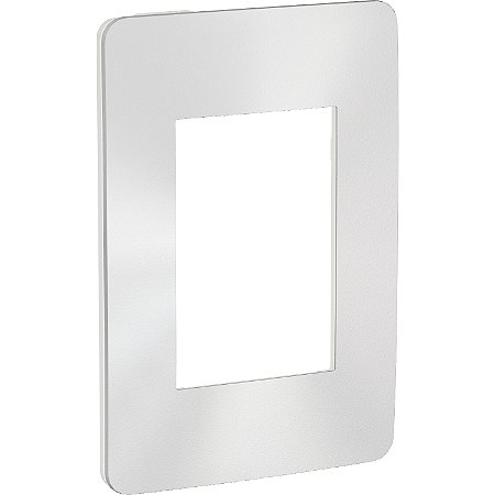 Orion - Cover-Frame 4X2 - 3 Modules - Aluminium / Chrome Satin S732103509 SCHNEIDER