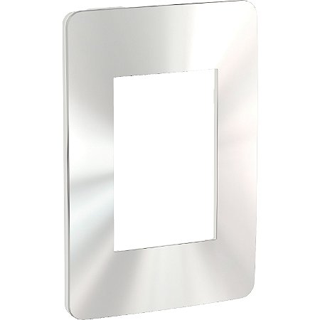 Orion - Cover-Frame 4X2 - 3 Modules - White / Chrome Gloss S732103429 SCHNEIDER