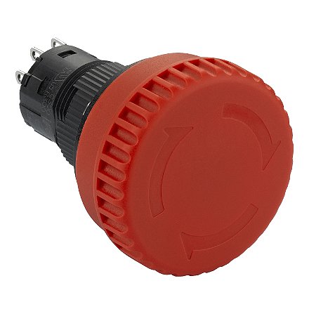 Botao 16Mm Plastico Emergencia Girar Puxar Destravar Led 24V 2Nf XB6ETI523P SCHNEIDER