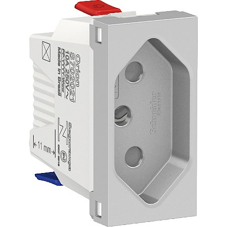 Modulo Tomada Br 2P+T 10A 250V Borne Automatico 1M Al S70205174 SCHNEIDER