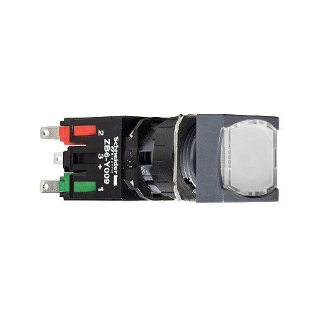 Botao 16Mm Plastico Luminoso Quadrado 1Na Branco XB6CW1B1B SCHNEIDER