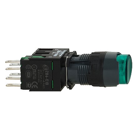 Botao 16Mm Plastico Luminoso Redondo Saliente 1Na Verde XB6AE3B1B SCHNEIDER