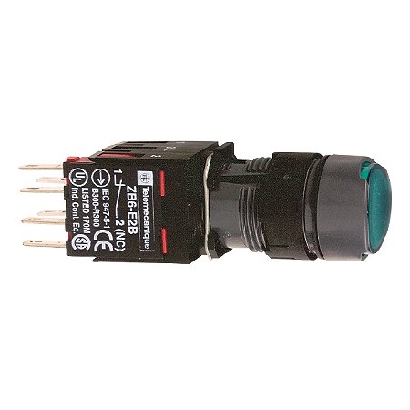 Botao 16Mm Plastico Luminoso Redondo 1Na 1Nf Verde XB6AW3B1B SCHNEIDER