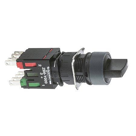 Comutator Plastico 16Mm Com Manopla Redondo 2Pos Fixas 1Na XB6AD221B SCHNEIDER