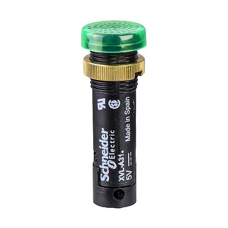 Sinalizador Ø12Mm Plástico, Led Abrigado, Verde, 24Vcc XVLA333 SCHNEIDER