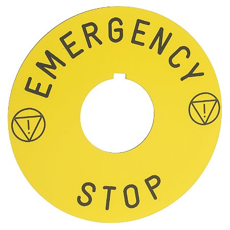 Etiqueta Gravada Emergency Stop D60 9001KN9330 SCHNEIDER