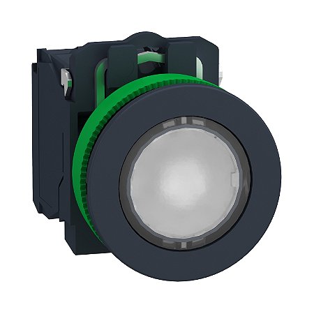 Botão Luminoso Faceado Ø30Mm Plástico, Retorno Por Mola, Branco, Na+Nf, 24Vca/Cc XB5FW31B5 SCHNEIDER