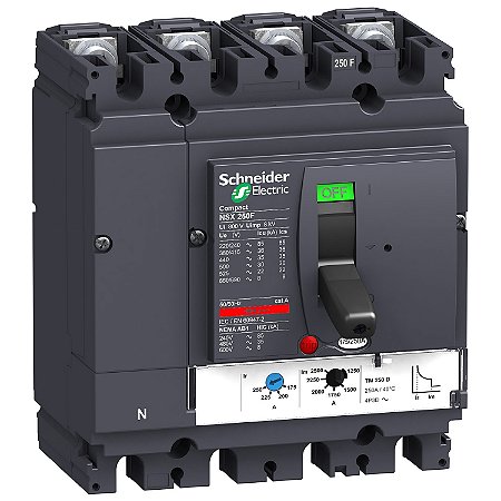 Disjuntor Nsx250F Tm200D Tetrapolar 4P3D LV431641 SCHNEIDER