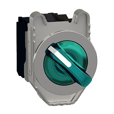 Illuminated Selector Switch Flush Mounted, Metal, Green, Ø30, 2 Positions, Stay Put, 110...120 V Ac 1 No + 1 Nc XB4FK123G5 SCHNEIDER