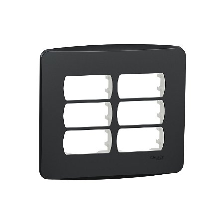 Placa+Suporte 4X4 6 Postos Grafite S3B77461 SCHNEIDER