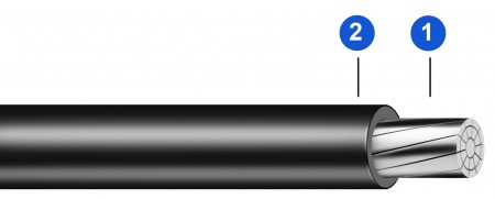 Cabo Para Instalação Aérea Indugrex (0,6/1 Kv) Redondo Compacto Alumínio 90 (Xlpe) 1 X 500 Mm ² Preto Induscabos