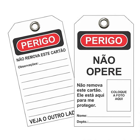 Etiqueta De Perigo Flexivel Com Filme / Descr.: Nao Remova Este Cartao Etfbr12 Tagout