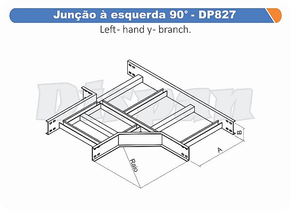 Juncao Esquerda Aço Carbono 90G Raio Segmentado 520 600Mm Gf Aba Externa Alt 100Mm