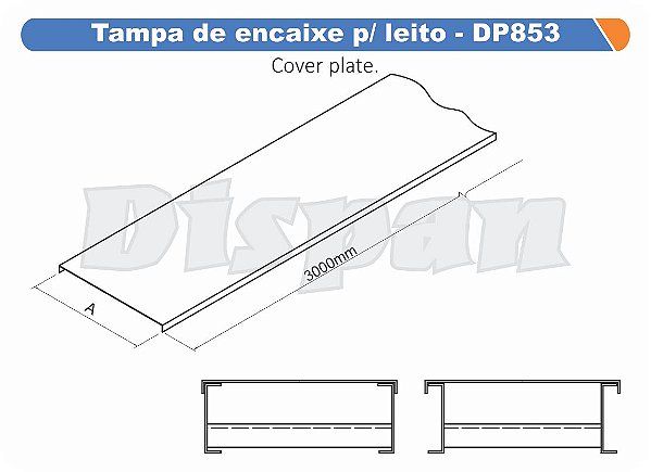 Tampa Para Leito Encaixe 300Mm Aço Carbono Gf Aba Interna