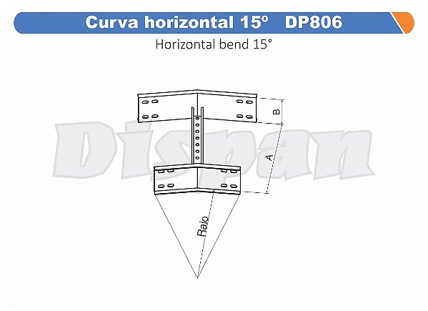 Curva Para Leito Horizontal Aço Carbono 15G Raio Segmentado 320 400Mm Gf Aba Interna Alt 100Mm