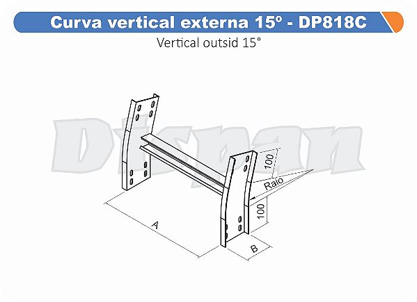 Curva Para Leito Vertical Externa Aço Carbono 15G Curvilineo 320 1100Mm Gf Aba Externa Alt 100Mm