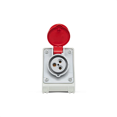 Tomada Sobrepor Newkon 2P+T 16A Vermelho Steck N3009