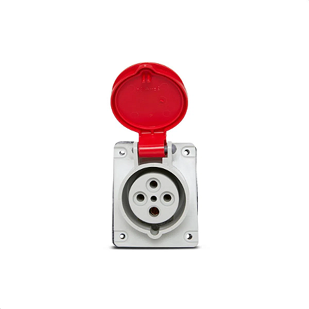 Tomada Embutir Newkon 3P+T 16A Vermelho Steck N4046