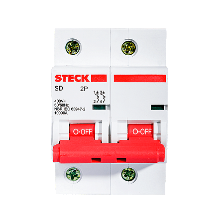 Disjuntor Serie SD2 80A 2P Curva C 3Ka SDD2C80 Steck