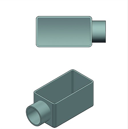 Caixa Fixa Conduletzel Alu Cinza E 2" Tampa Cega Ved Pvc Bsp E-35 C/ TP+V PVC ALU CZ Wetzel