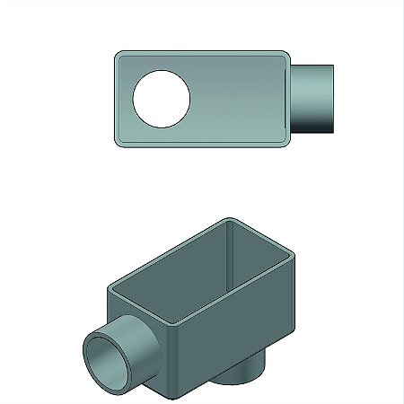 Caixa Deriv Fixa Conduletzel Cz Tipo Lb 3/4" C/ Tp Modular 1 Posto S/ Ved S/R LBSR-15 C/ TPA P/ 1 MOD.ALU CZ Wetzel