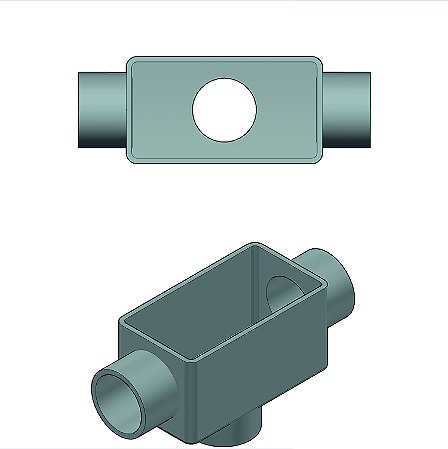 Caixa Fixa Conduletzel Alu Cinza Tb 1" Tampa Mod 1 Posto Npt TB-20 N C/ TPA P/ 1 MOD. ALU CZ Wetzel