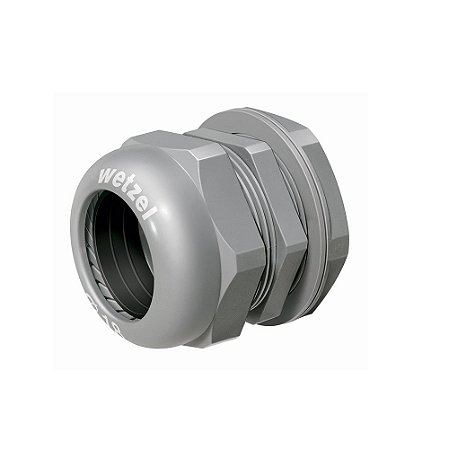 Conector Prensa Cabo Nylon Curto Cinza 1" Diametro Cabo 18-25 C/ R Bsp C/ Contrapor PN BSP C+P-20 CZ Wetzel