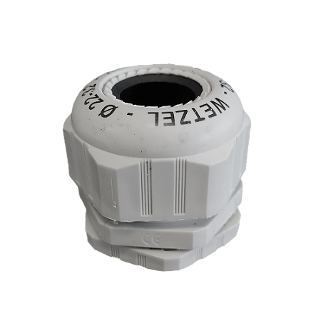 Conector Prensa Cabo Termoplástico Heavy Duty Curto Cinza 3/8" D Cabo 5-10 C/ R Bsp C/ Contrapor PC HD BSP C+P-5 CZ Wetzel