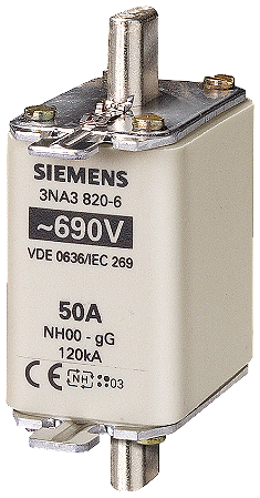 Fusível Nh T.00 50A 690Vca 3NA3820-6 SIEMENS